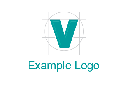 letter V inside circle and lines logo