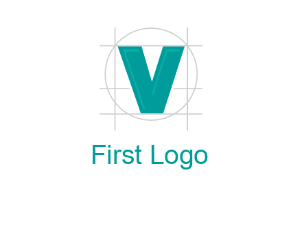 letter V inside circle and lines logo