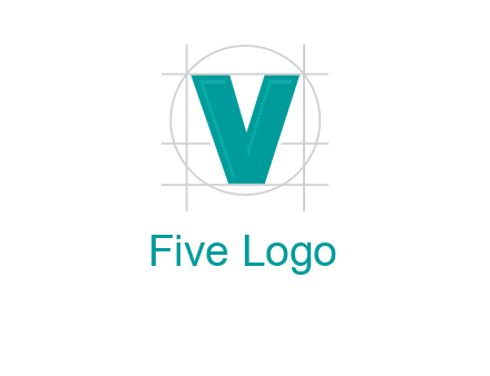 letter V inside circle and lines logo
