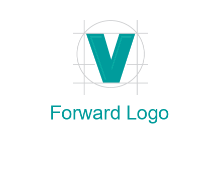 letter V inside circle and lines logo