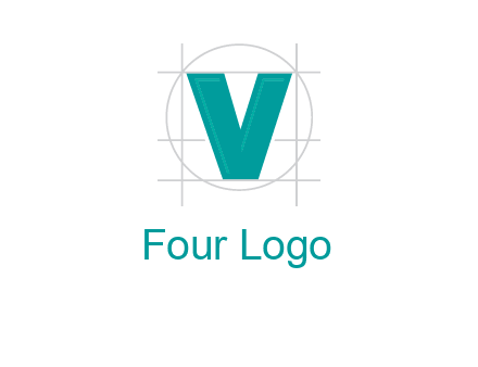 letter V inside circle and lines logo