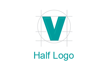 letter V inside circle and lines logo