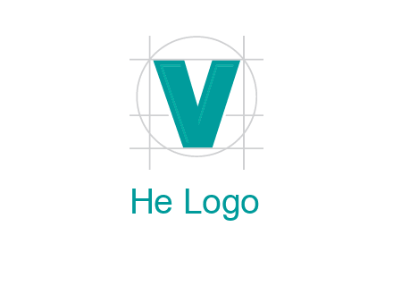 letter V inside circle and lines logo