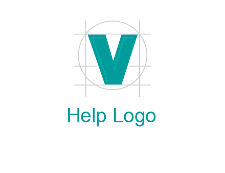 letter V inside circle and lines logo