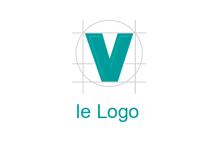 letter V inside circle and lines logo
