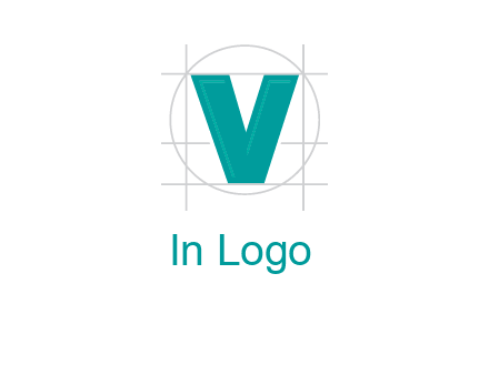 letter V inside circle and lines logo
