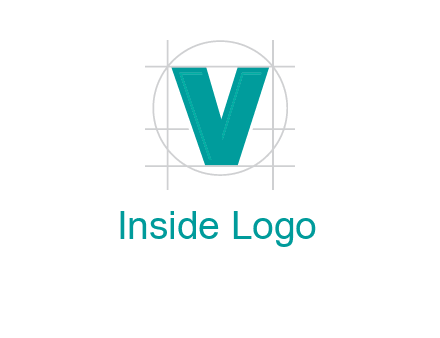 letter V inside circle and lines logo