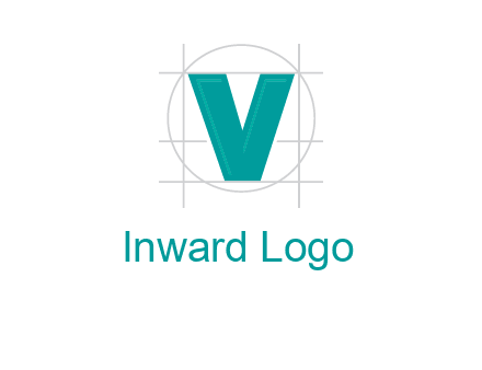 letter V inside circle and lines logo