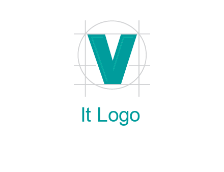 letter V inside circle and lines logo