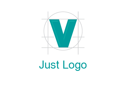 letter V inside circle and lines logo