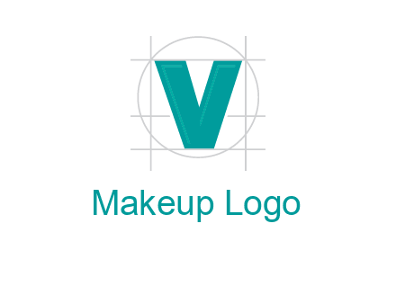 letter V inside circle and lines logo