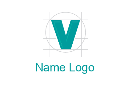 letter V inside circle and lines logo