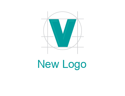 letter V inside circle and lines logo