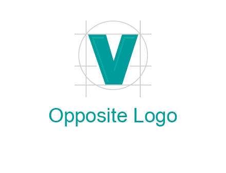 letter V inside circle and lines logo
