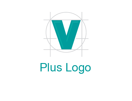letter V inside circle and lines logo
