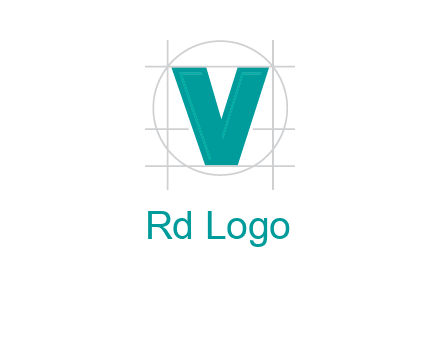 letter V inside circle and lines logo