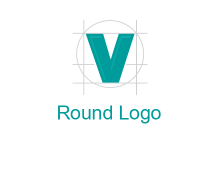 letter V inside circle and lines logo