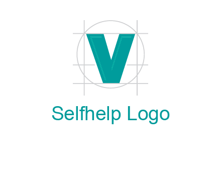 letter V inside circle and lines logo