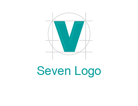 letter V inside circle and lines logo