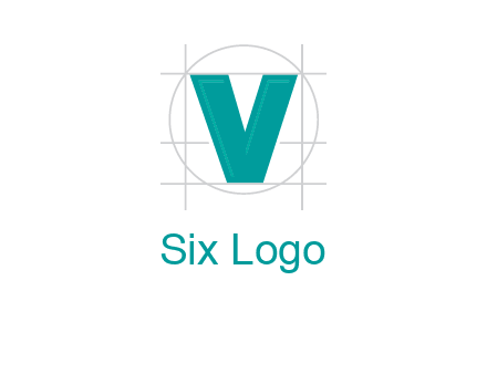 letter V inside circle and lines logo