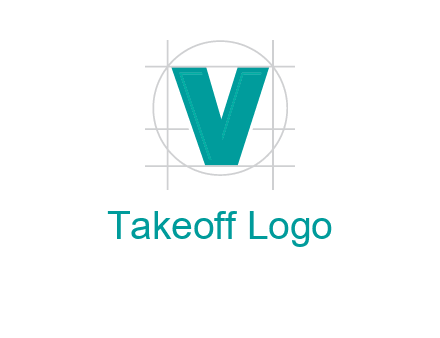 letter V inside circle and lines logo
