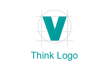 letter V inside circle and lines logo