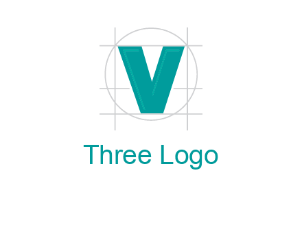 letter V inside circle and lines logo