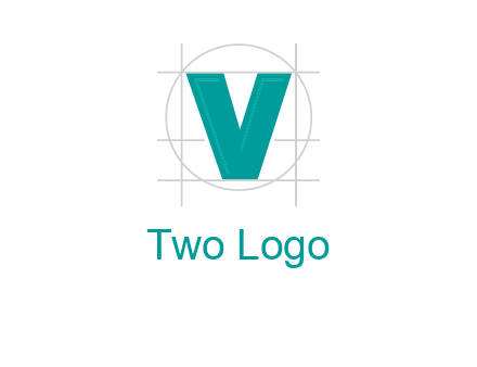 letter V inside circle and lines logo