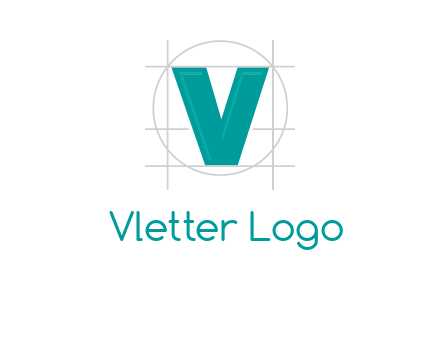 letter V inside circle and lines logo