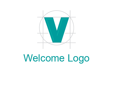 letter V inside circle and lines logo