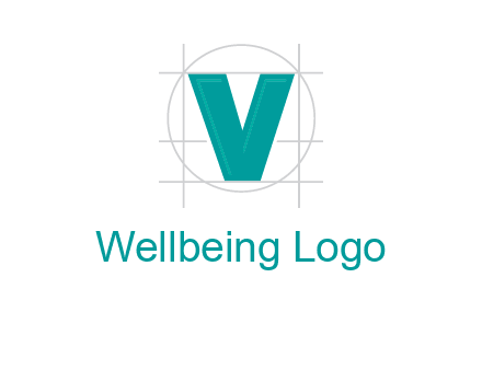 letter V inside circle and lines logo