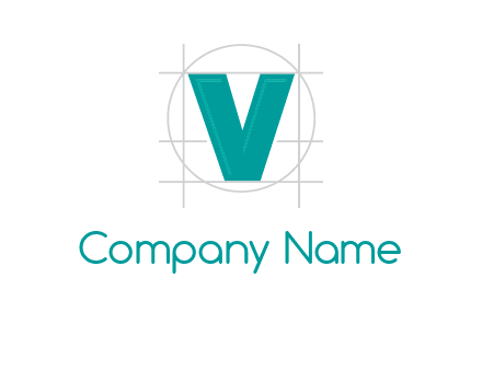 letter V inside circle and lines logo