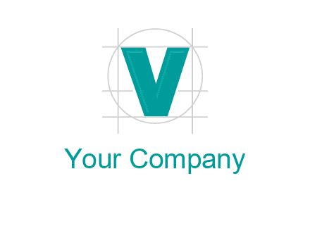 letter V inside circle and lines logo