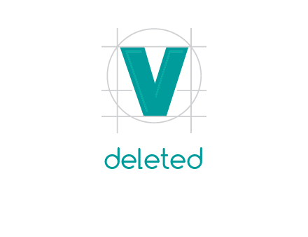 letter V inside circle and lines logo