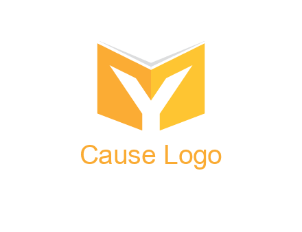 Letter Y with book logo