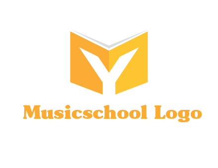 Letter Y with book logo