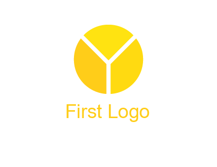 Letter Y forming pie chart logo