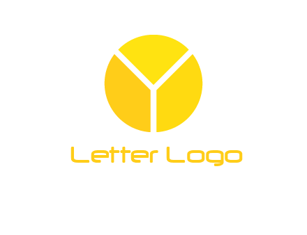 Letter Y forming pie chart logo