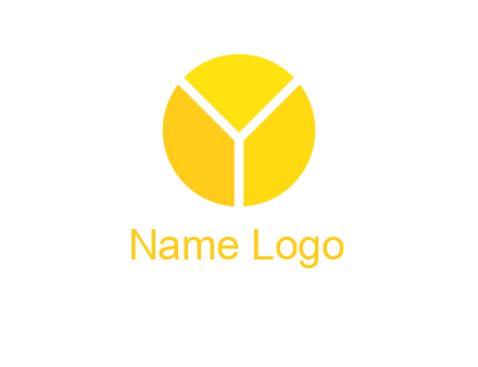 Letter Y forming pie chart logo