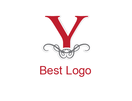 Letter Y with ornament logo