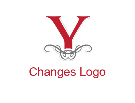 Letter Y with ornament logo