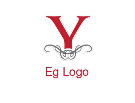 Letter Y with ornament logo