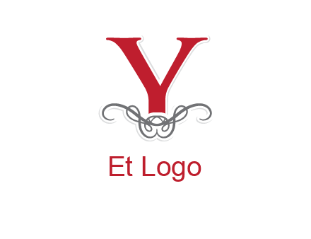 Letter Y with ornament logo