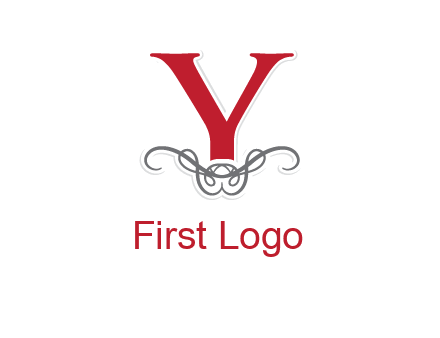 Letter Y with ornament logo