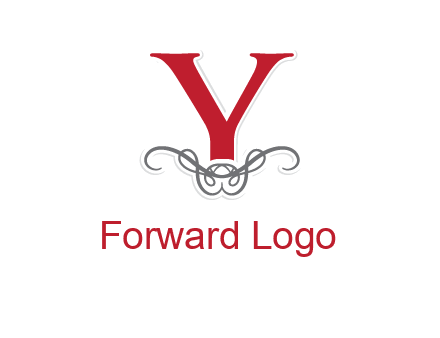 Letter Y with ornament logo