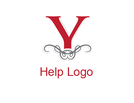 Letter Y with ornament logo