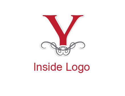 Letter Y with ornament logo