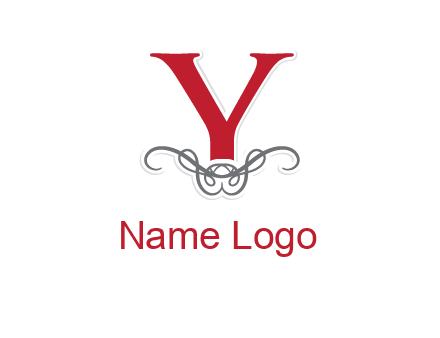 Letter Y with ornament logo