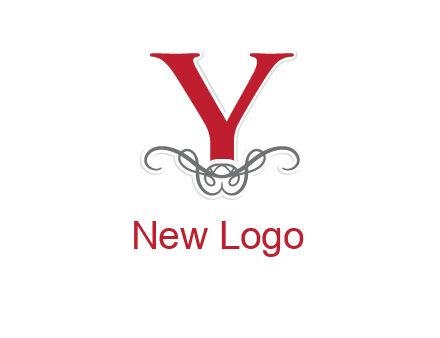 Letter Y with ornament logo