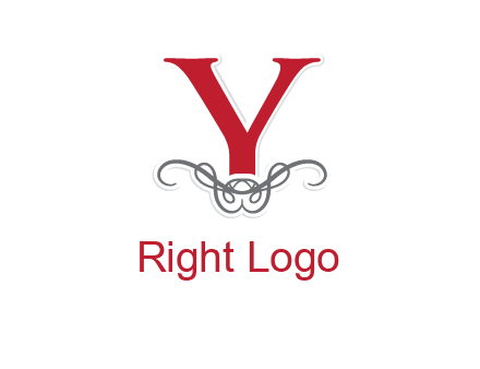 Letter Y with ornament logo